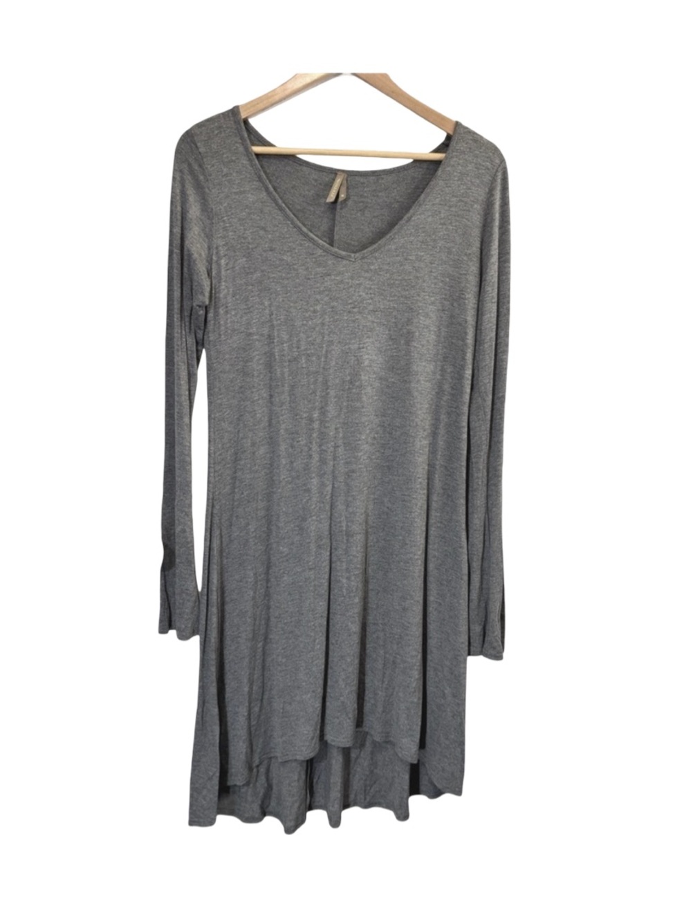 Stetson Gray Long Sleeve Scoop Neck Dress